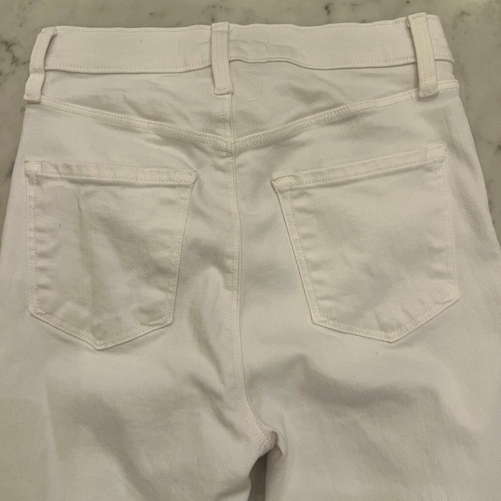 J. Brand White Hi Rise Crop Button Fly Skinny Jeans Size 26 - Picture 6 of 12
